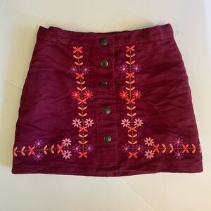 TODDLER SIZE 5 Embroidered Floral Button-Up Skirt